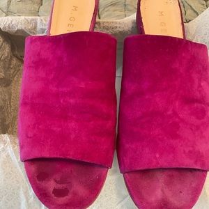 M. Gemi fuschia suede slide sandals